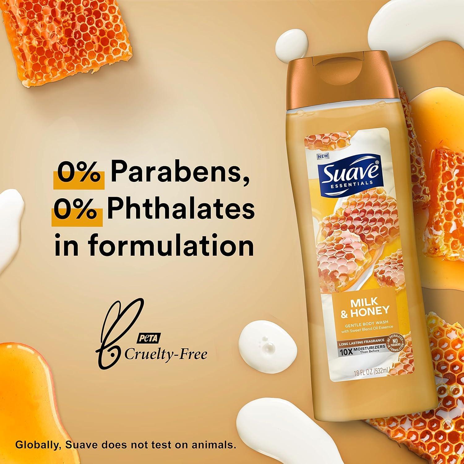 Gel de Ducha Hidratante Suave 510g Leche y Miel Paquete 6