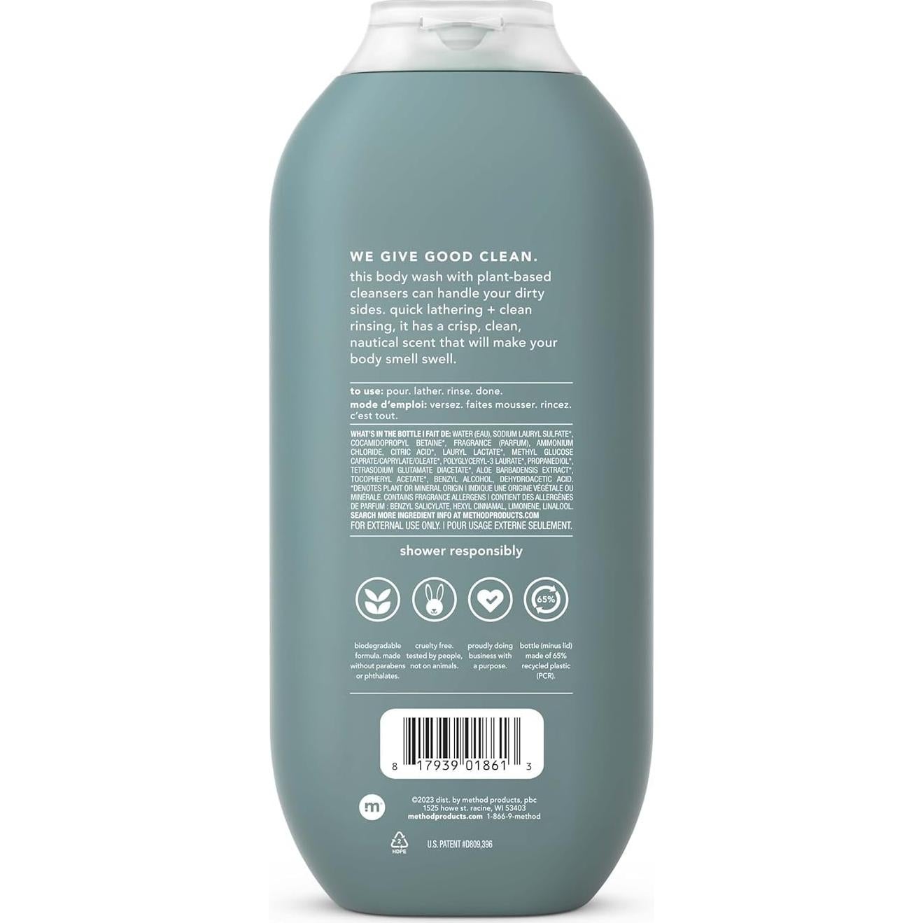 Jabón de Cuerpo para Hombres Method Mar + Surf 532 ml