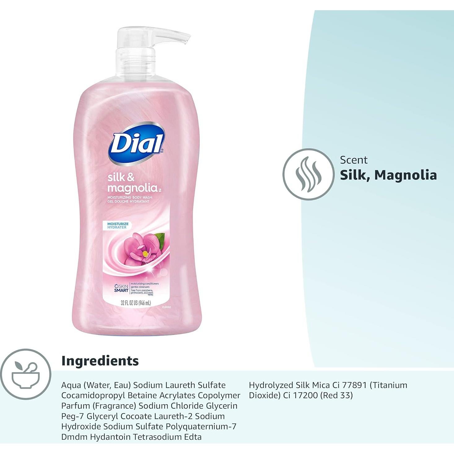 Jabón de Cuerpo Dial Seda y Magnolia 946 ml Hidratante