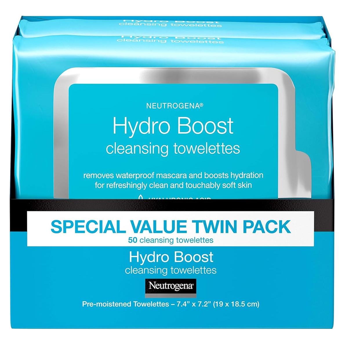 Toallitas Faciales Limpiadoras Neutrogena Hydro Boost 50 Ct
