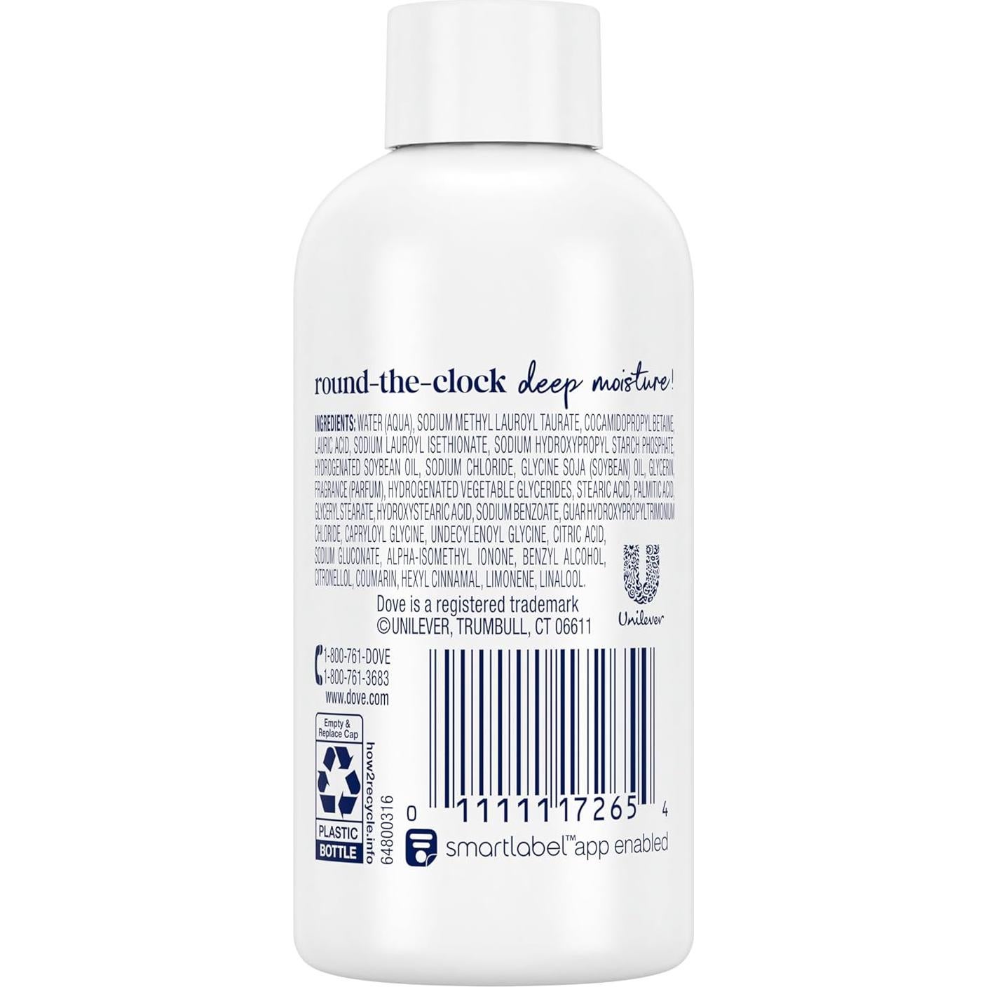 Body Wash Deep Moisture for 24hr Lotion-Soft Skin Moisturizing Skin Cleanser with No Sulfates No Parabens 3 oz