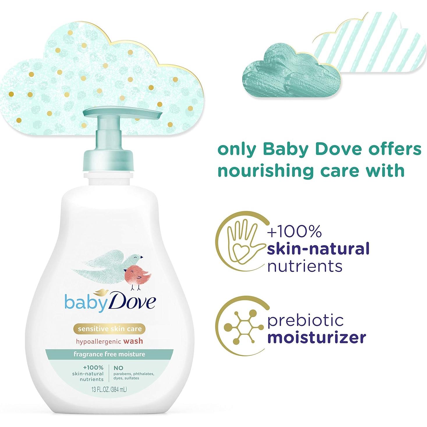 Jabón para Bebés Baby Dove Hipoalergénico 368.5 g Sin Fragancia