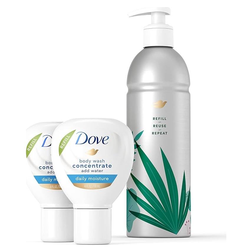 Kit de Jabón Corporal Dove con Botella Reutilizable 118ml