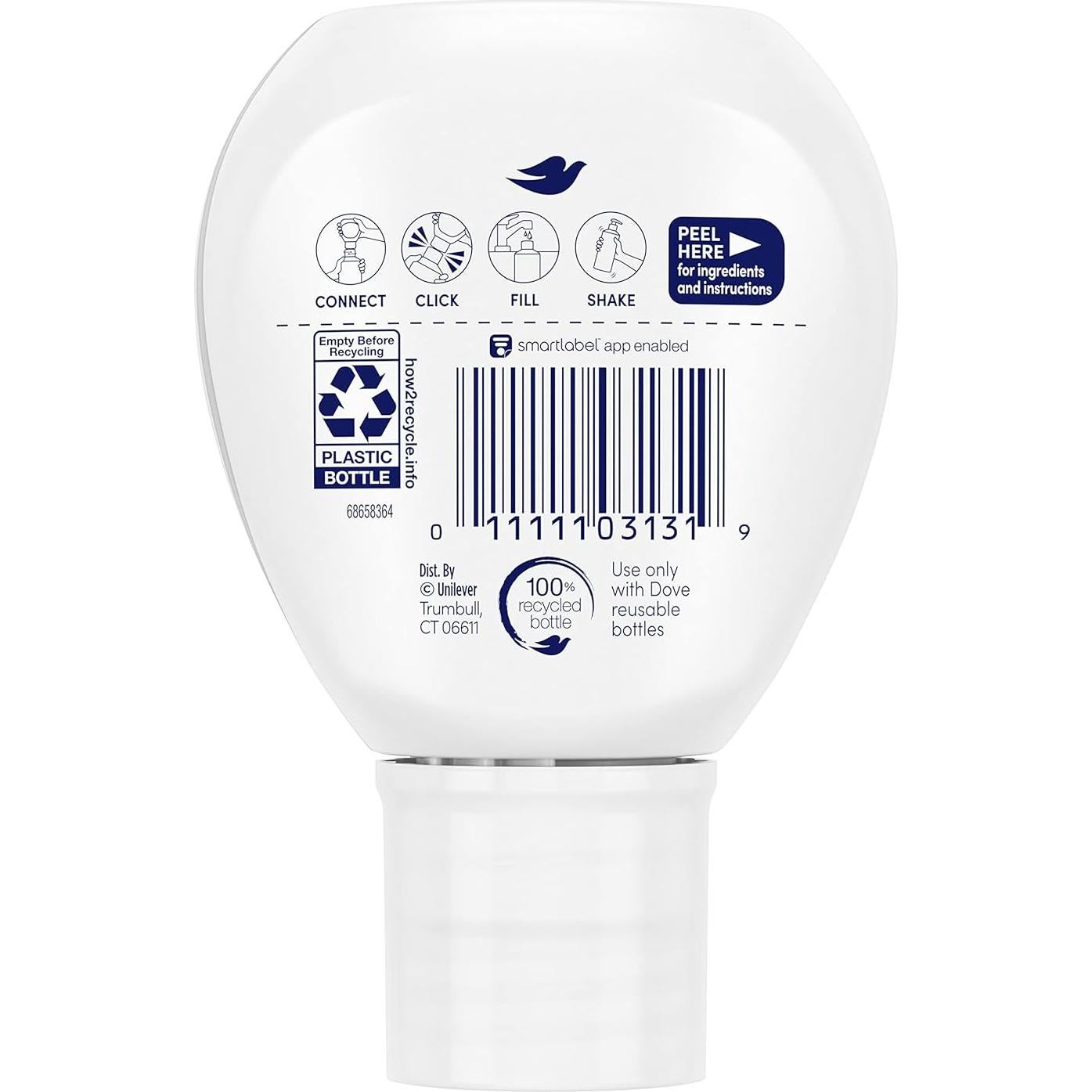 Kit de Jabón Corporal Dove con Botella Reutilizable 118ml