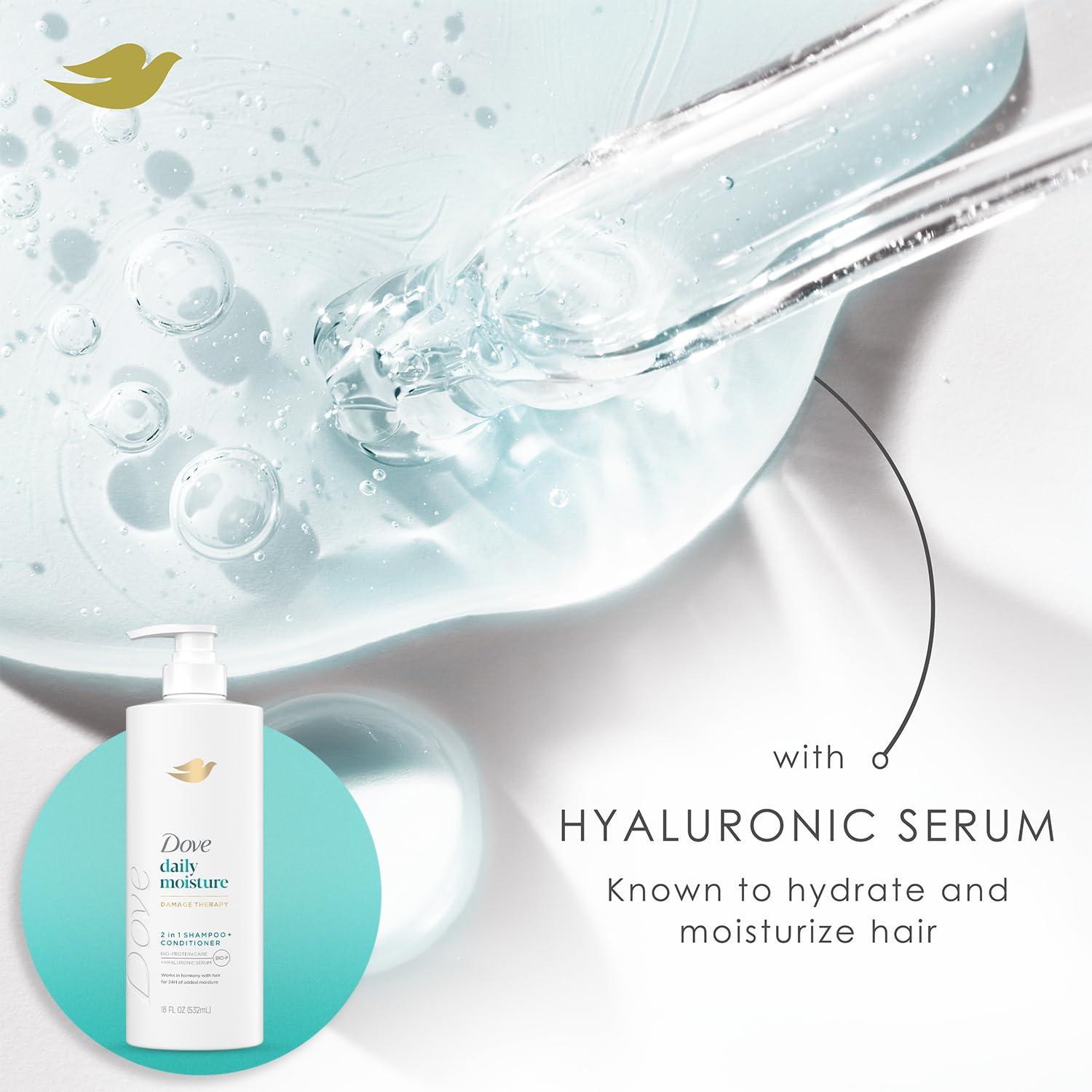 Dove Champú y Acondicionador 2 en 1 510g + Gel de Ducha 567g