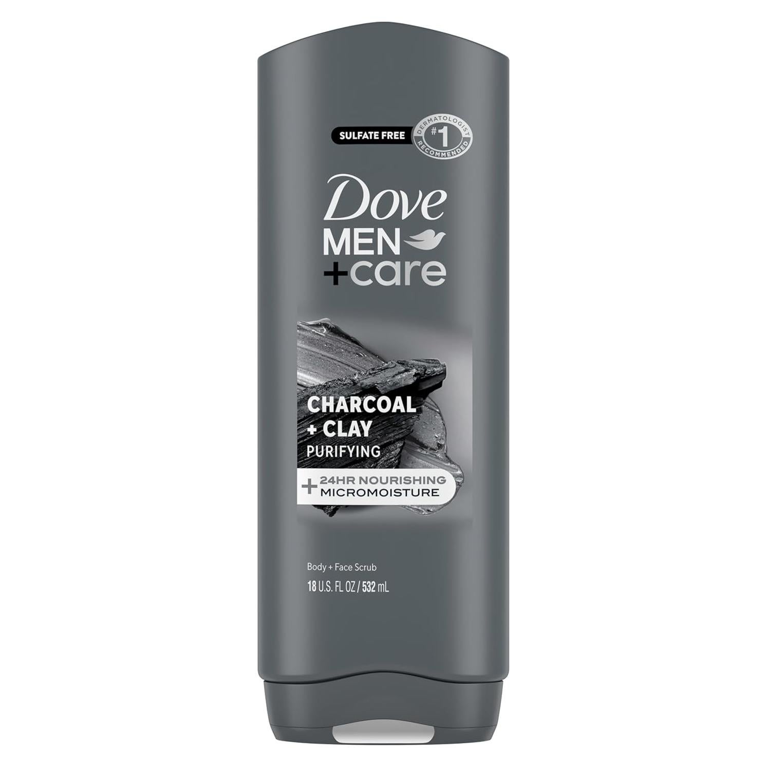 Gel de Ducha Dove Men+Care Carbón + Arcilla 532 ml x4