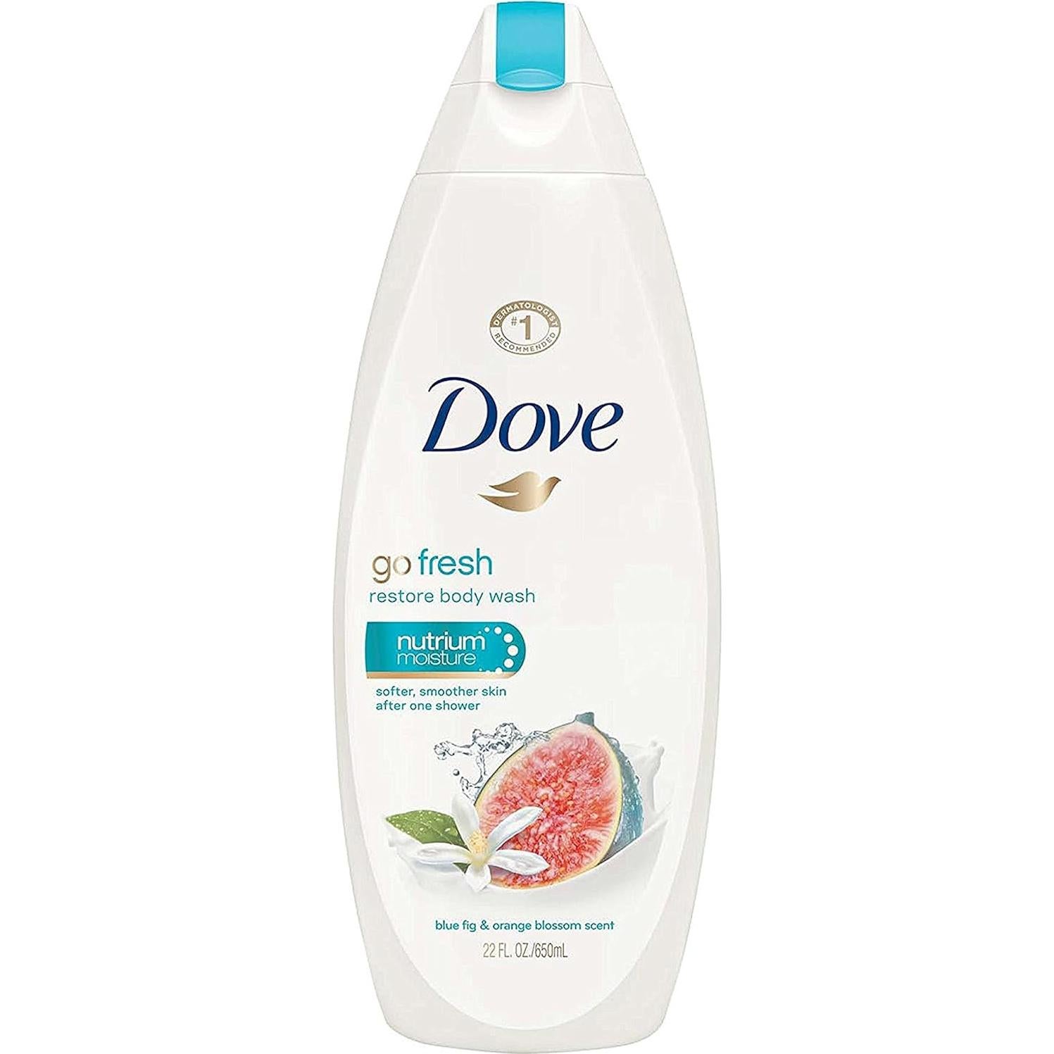 Gel de Baño Dove Go Fresh 650 mL - Higo Azul y Naranjo - Paquete de 3