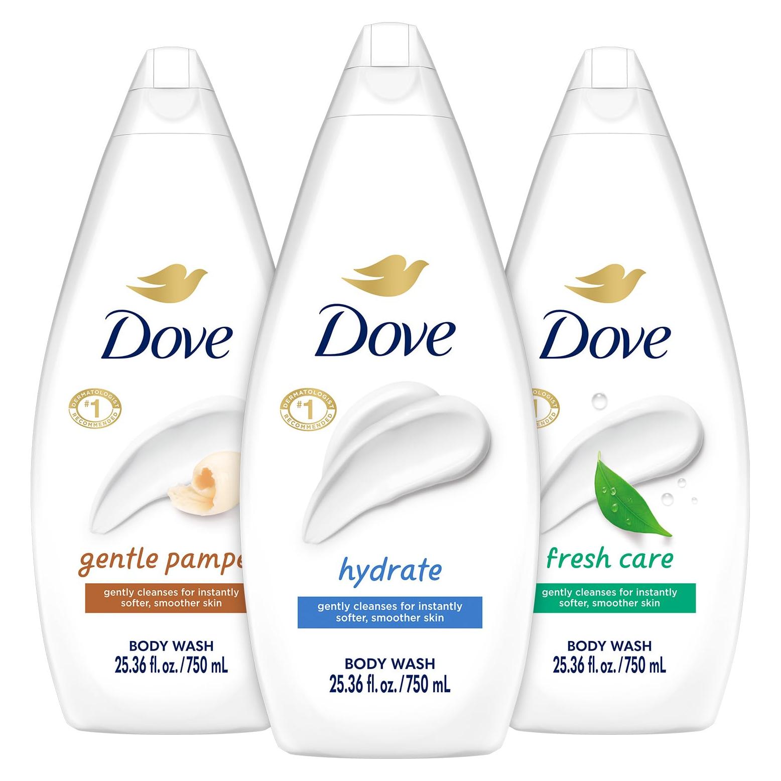 Dove Gel de Ducha Hidratante 3-Pack 750ml - Cuidado Fresco