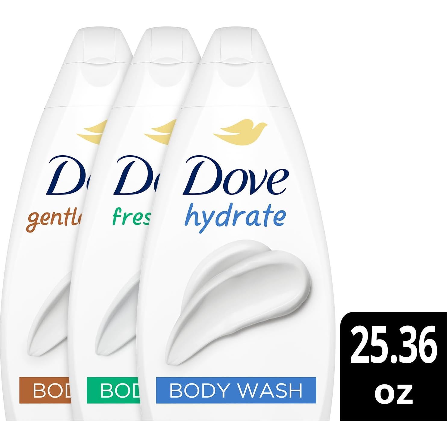 Dove Gel de Ducha Hidratante 3-Pack 750ml - Cuidado Fresco