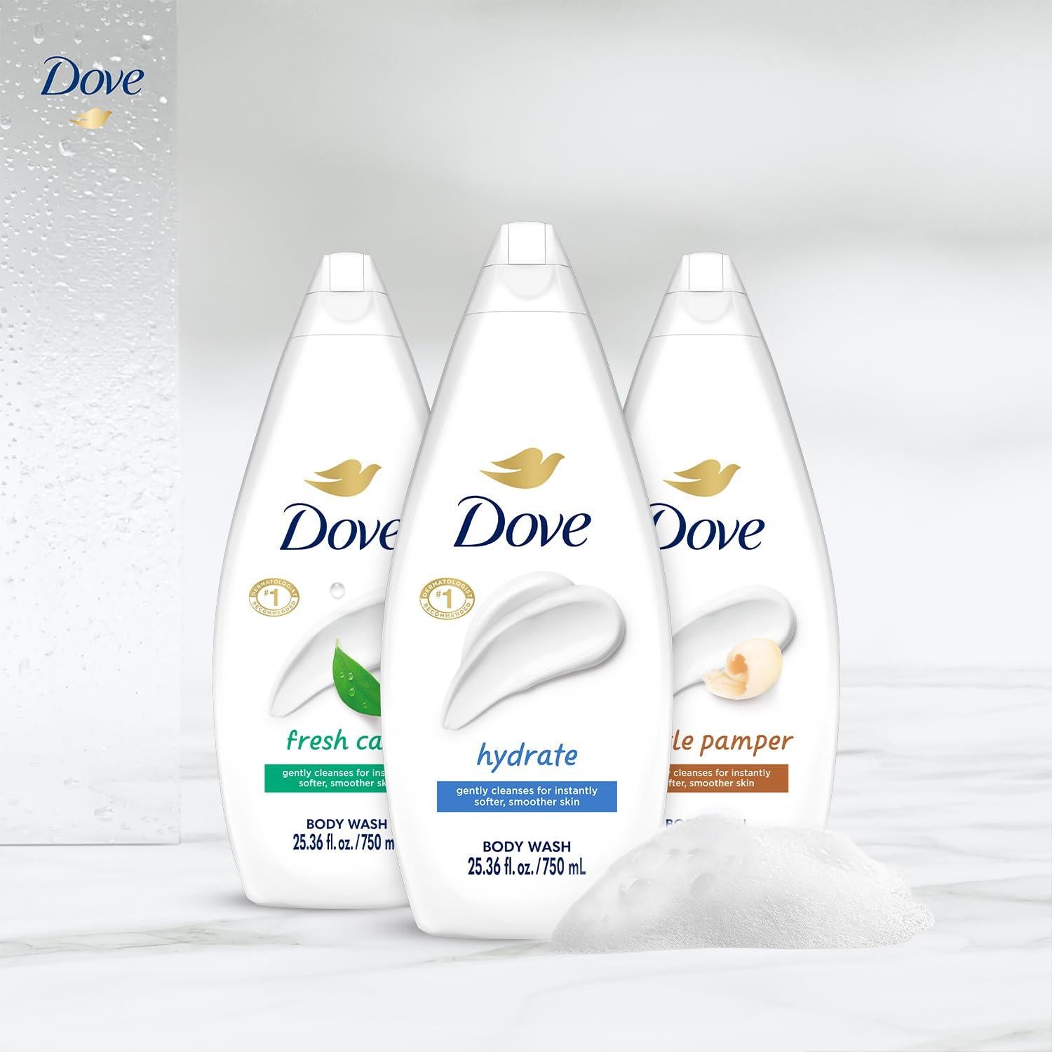 Dove Gel de Ducha Hidratante 3-Pack 750ml - Cuidado Fresco