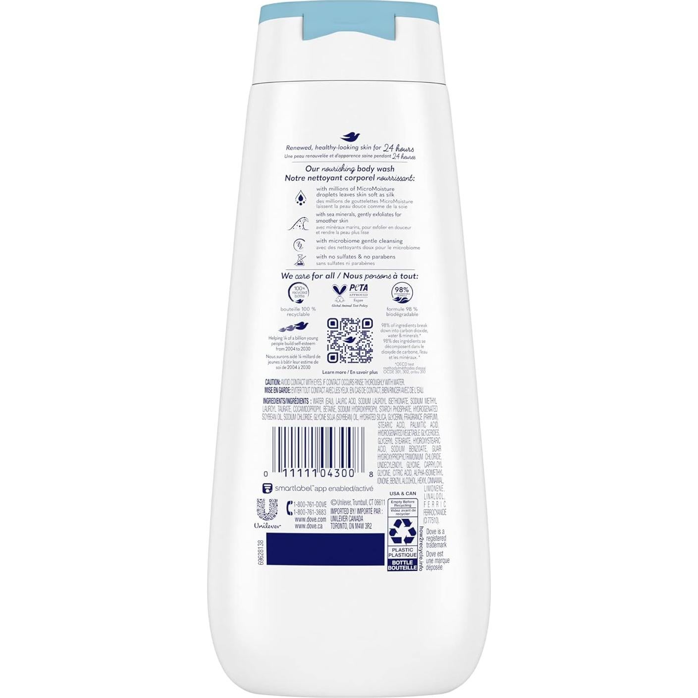 Gel de Ducha Exfoliante Suave Dove 325 ml - Minerales del Mar