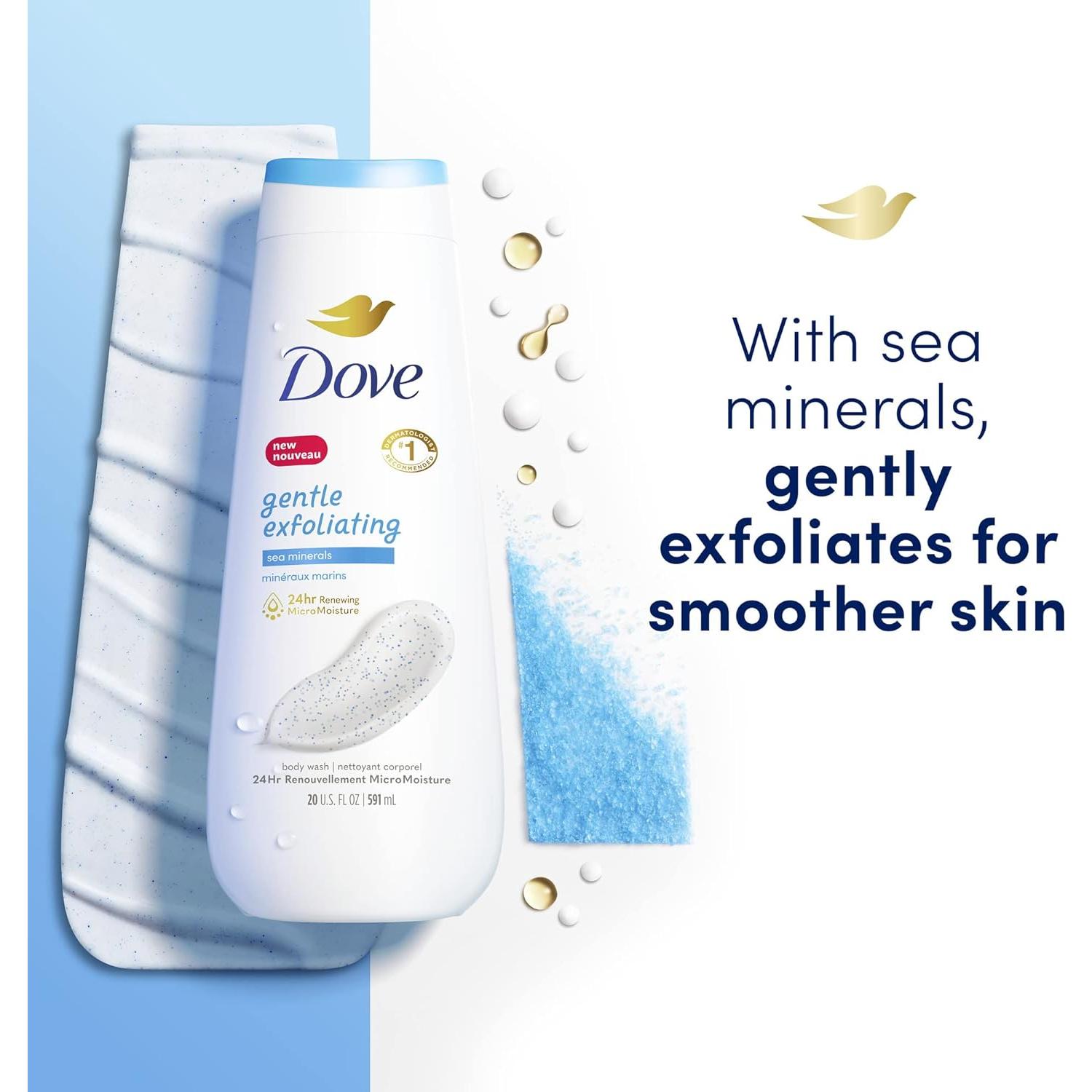 Gel de Ducha Exfoliante Suave Dove 325 ml - Minerales del Mar