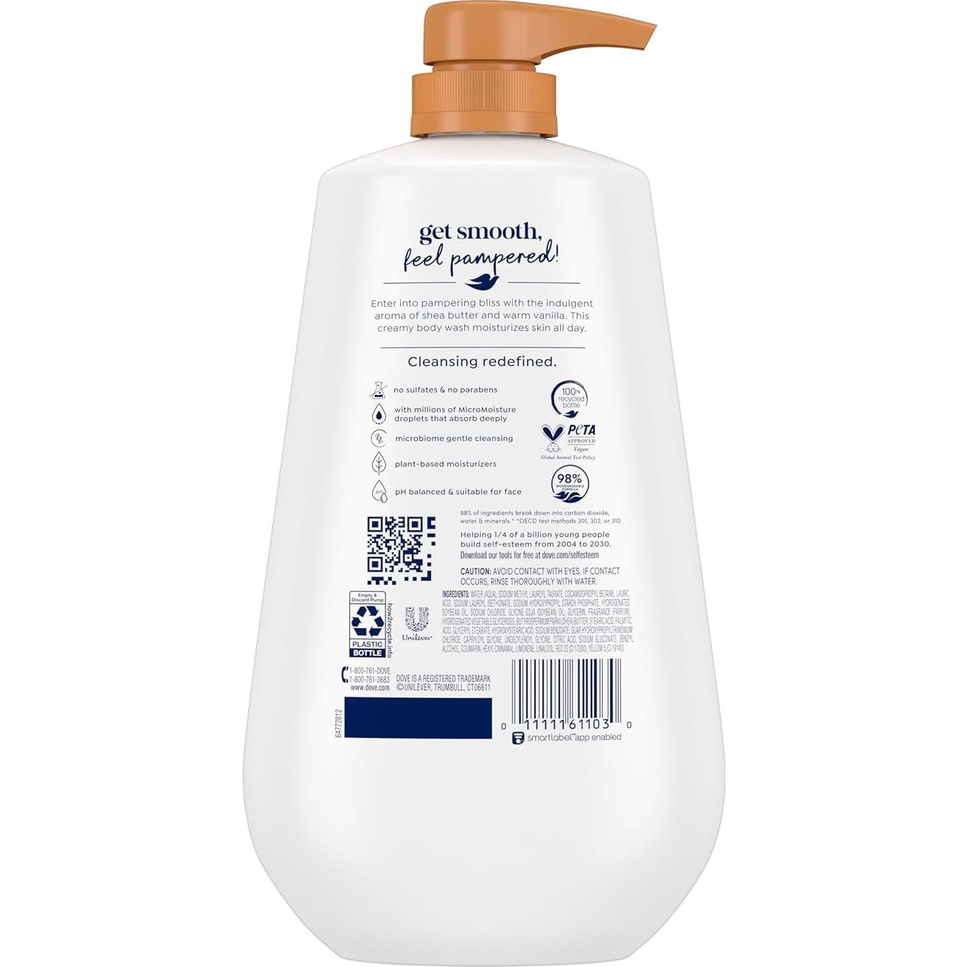 Dove Gel de Ducha Hidratante Manteca de Karité y Vainilla 2x900ml