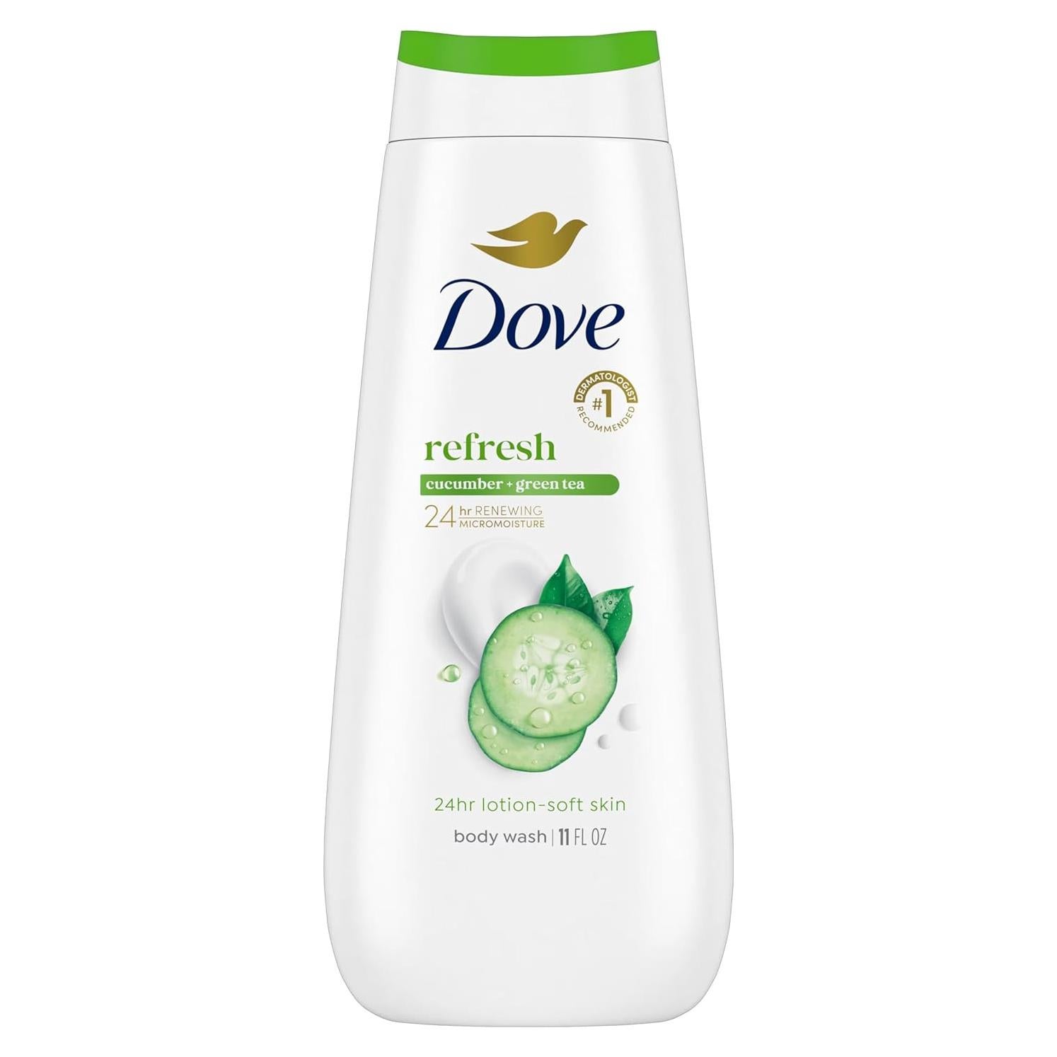 Gel de Ducha Dove 354ml Pepino y Té Verde - 3 Piezas