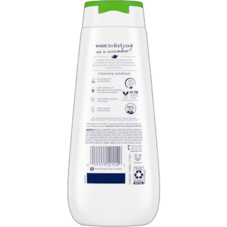 Gel de Ducha Dove 354ml Pepino y Té Verde - 3 Piezas