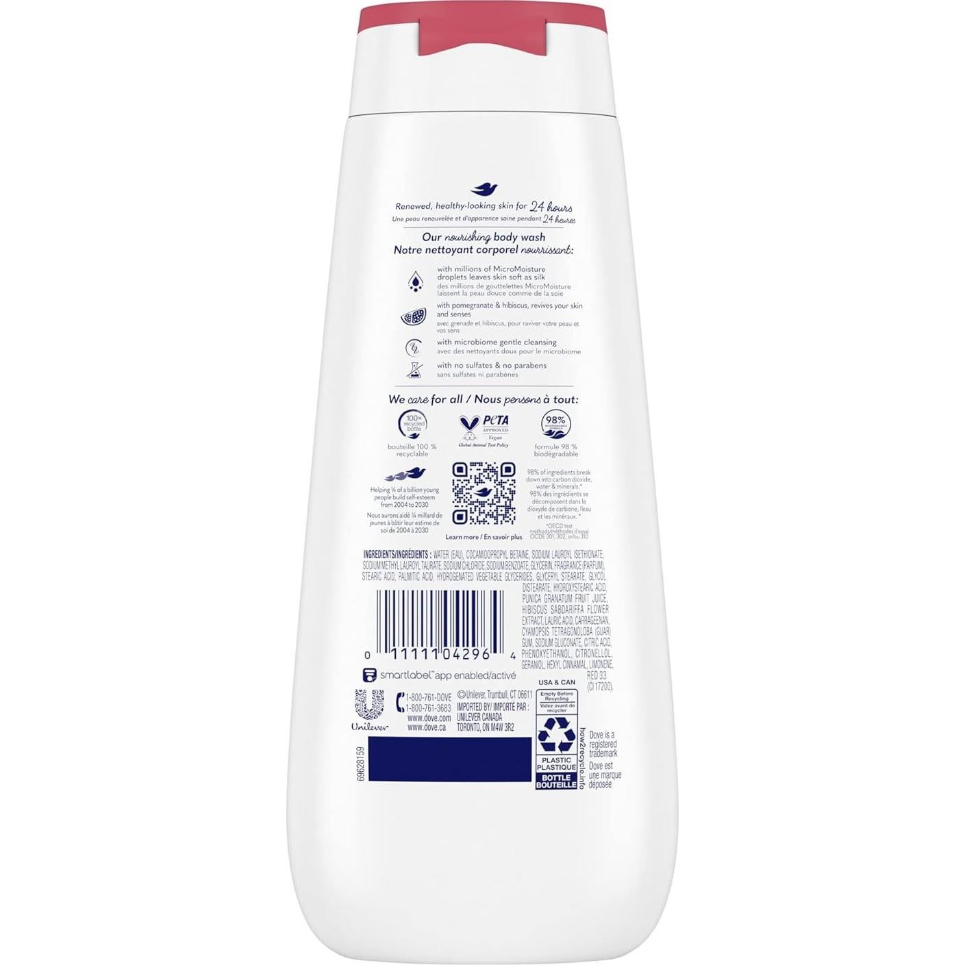 Gel de Ducha Rejuvenecedor Dove 325 ml Granada y Hibisco