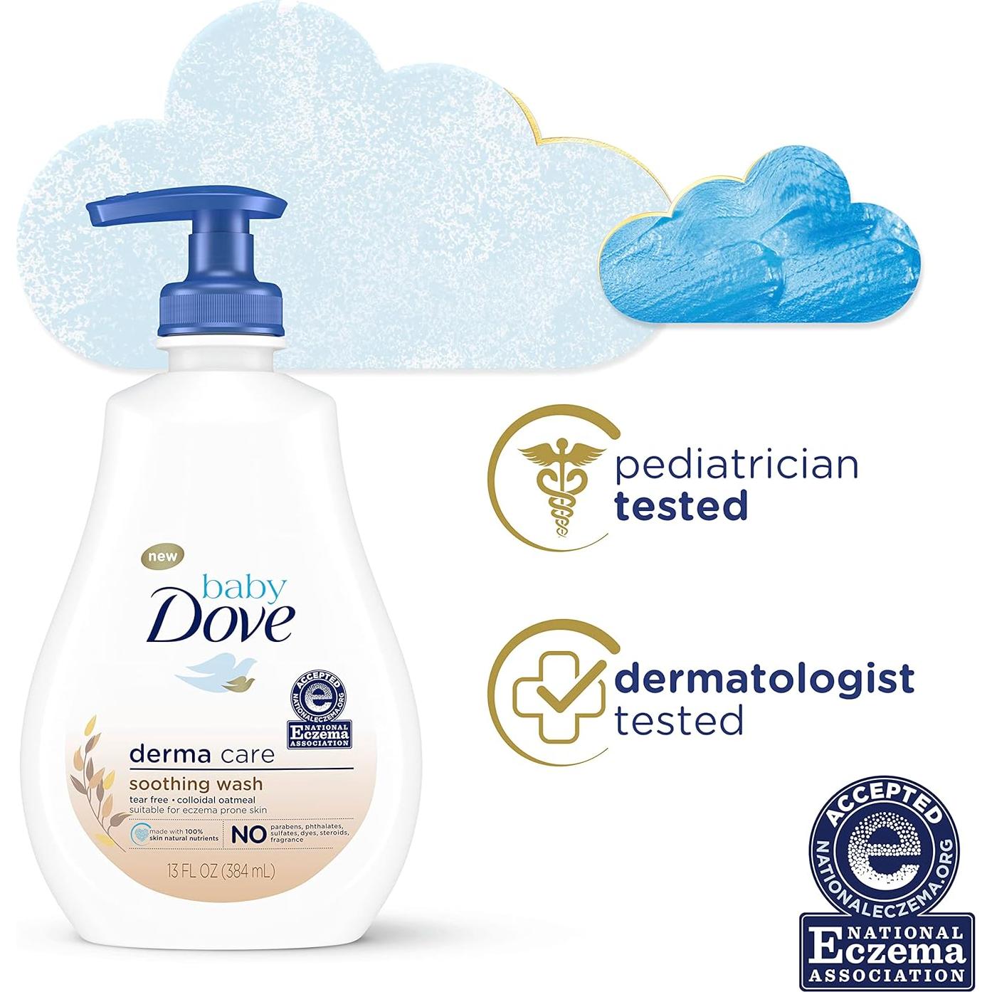 Gel de Baño Suave Baby Dove 368.5g x2 Cuidado del Eczema