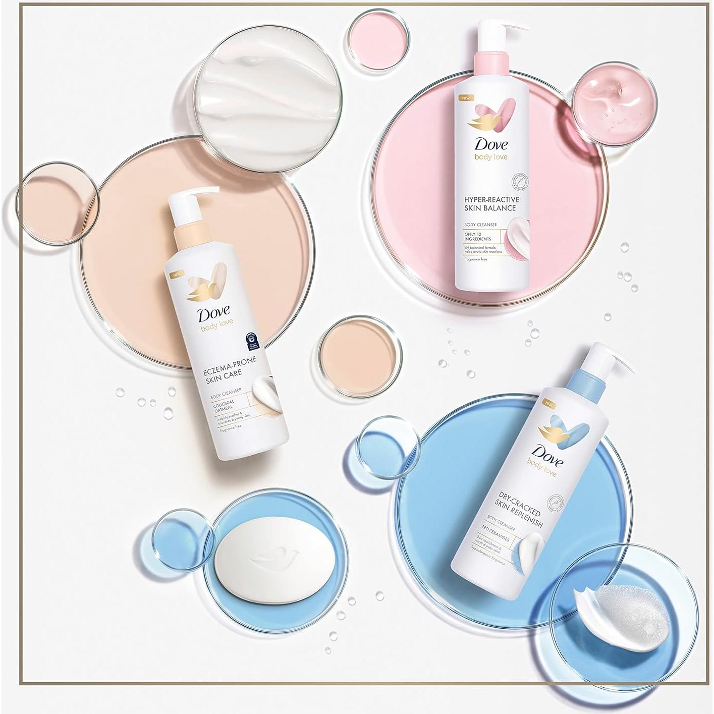 Limpiador Corporal Dove Body Love 496g Piel Hiper-Reactiva Sin Fragancia