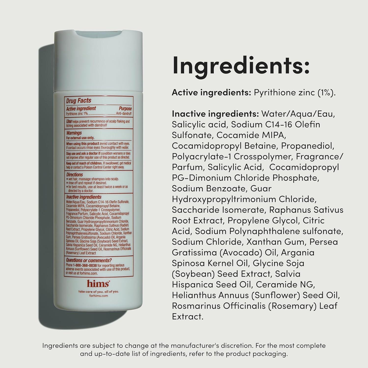 Champú Anticaspa Hims Dandruff Detox 2 x 189 ml - Zinc 1%