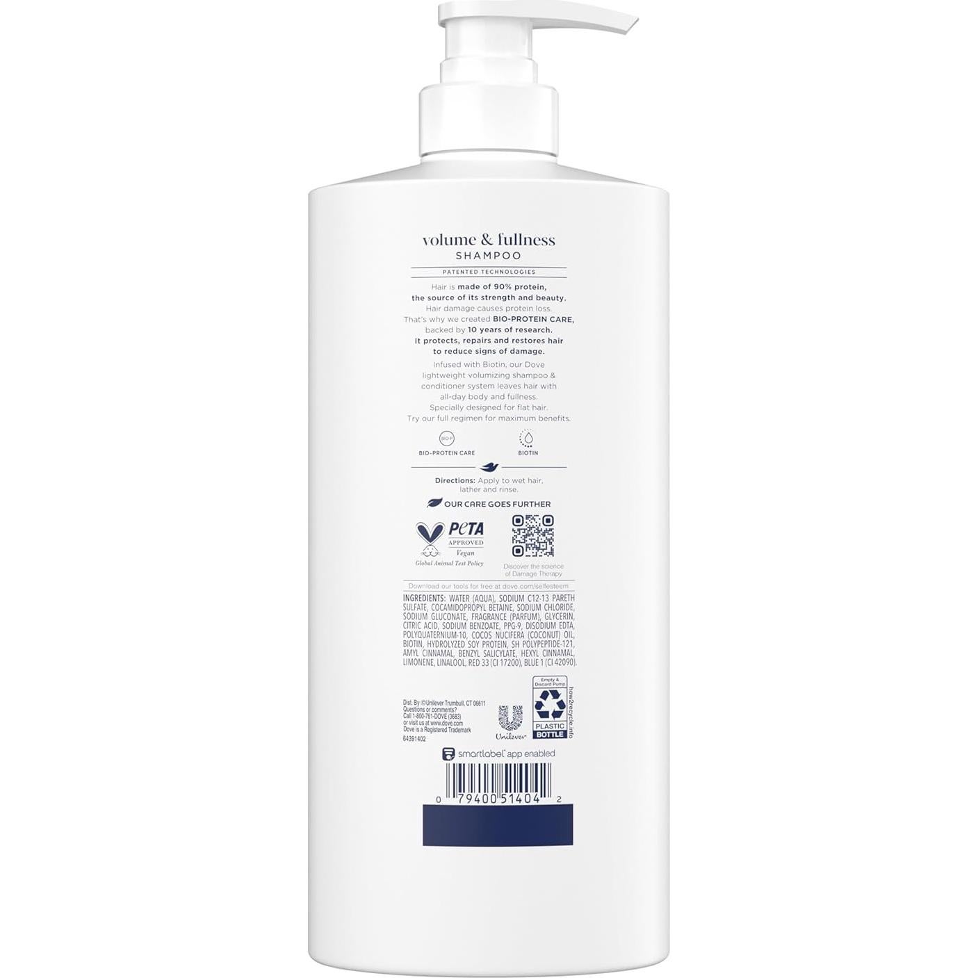 Champú Dove Volumen y Plenitud 828 ml - Cabello Fino y Delgado