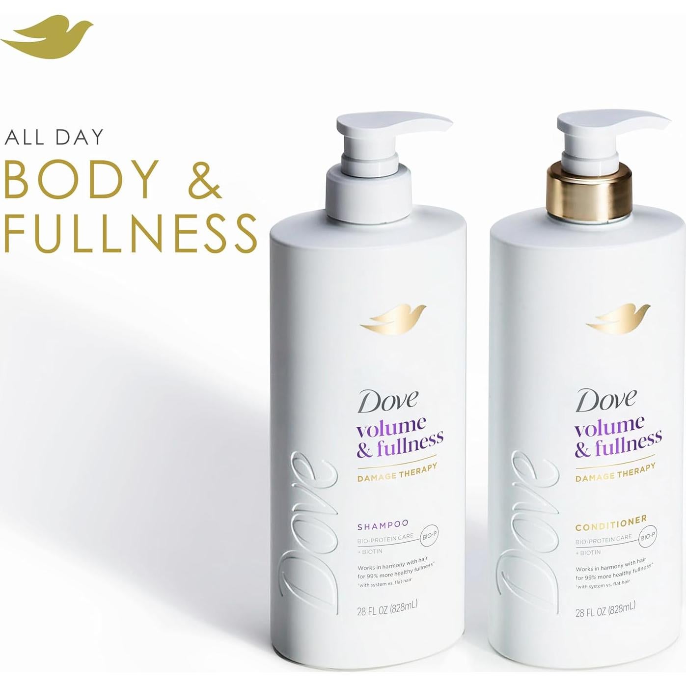 Champú Dove Volumen y Plenitud 828 ml - Cabello Fino y Delgado