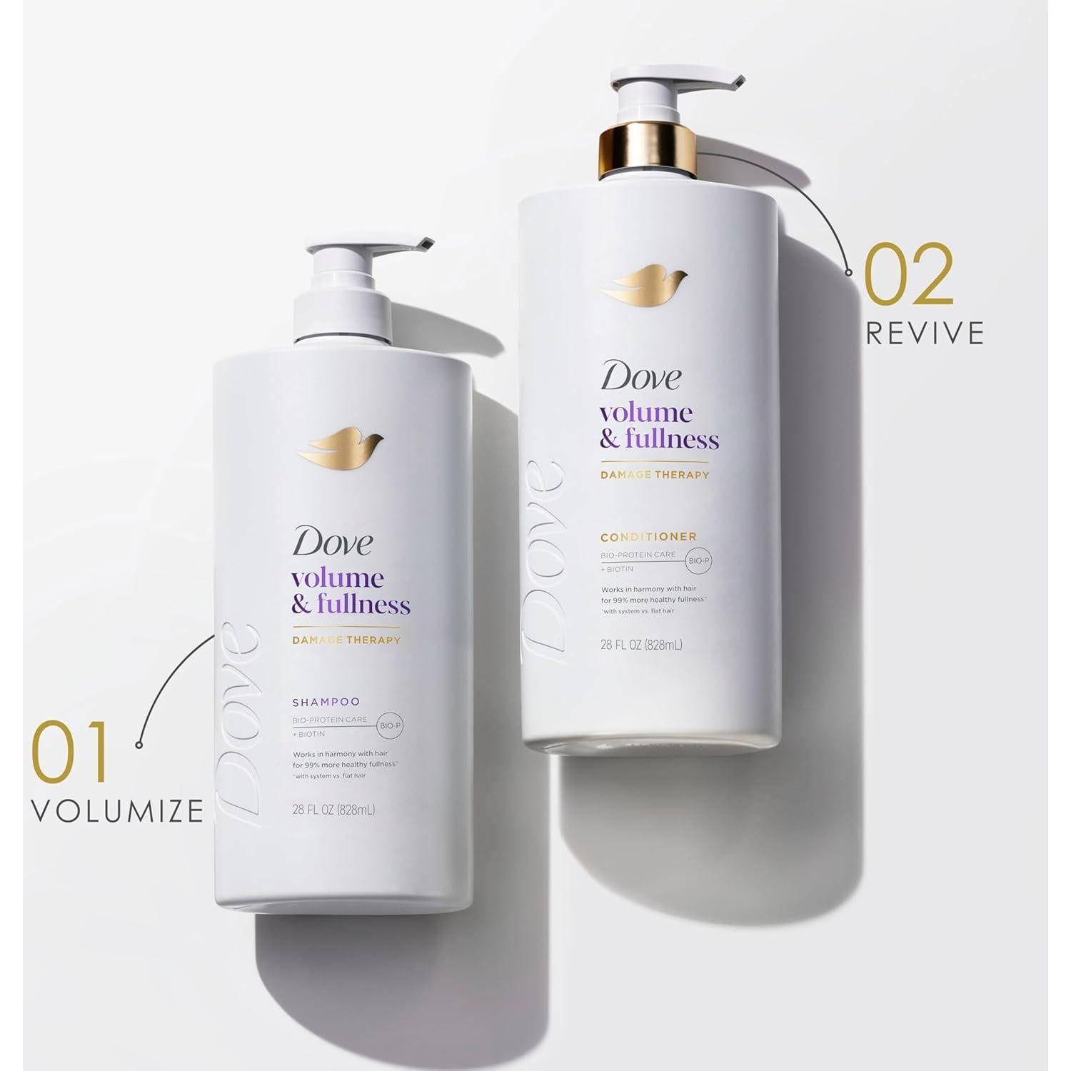 Champú Dove Volumen y Plenitud 828 ml - Cabello Fino y Delgado