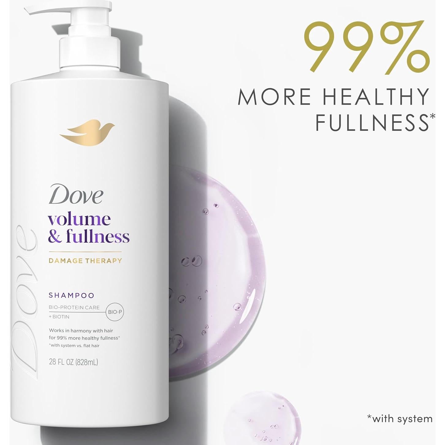 Champú Dove Volumen y Plenitud 828 ml - Cabello Fino y Delgado