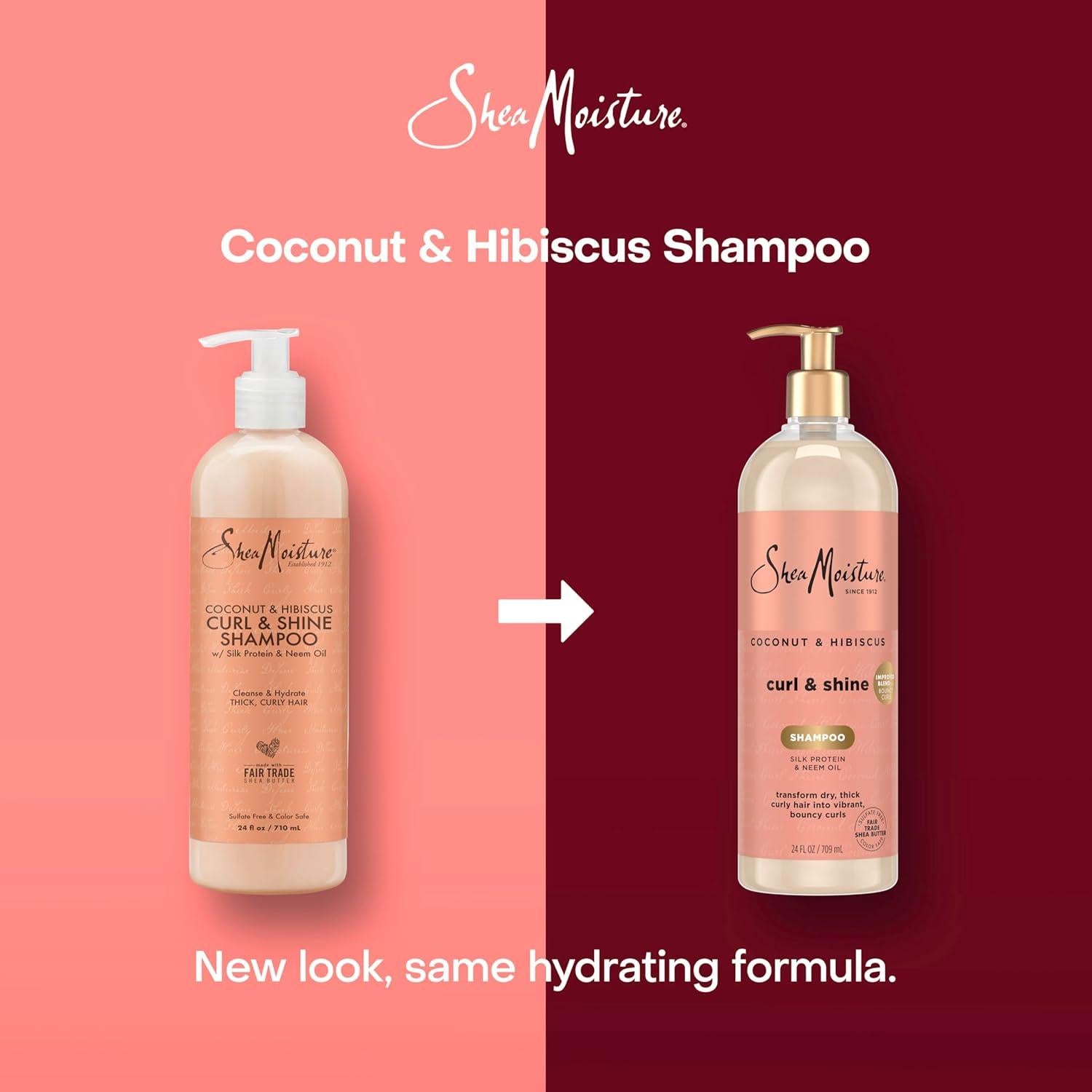 Champú SheaMoisture Coco y Hibisco 680 g para Cabello Rizado