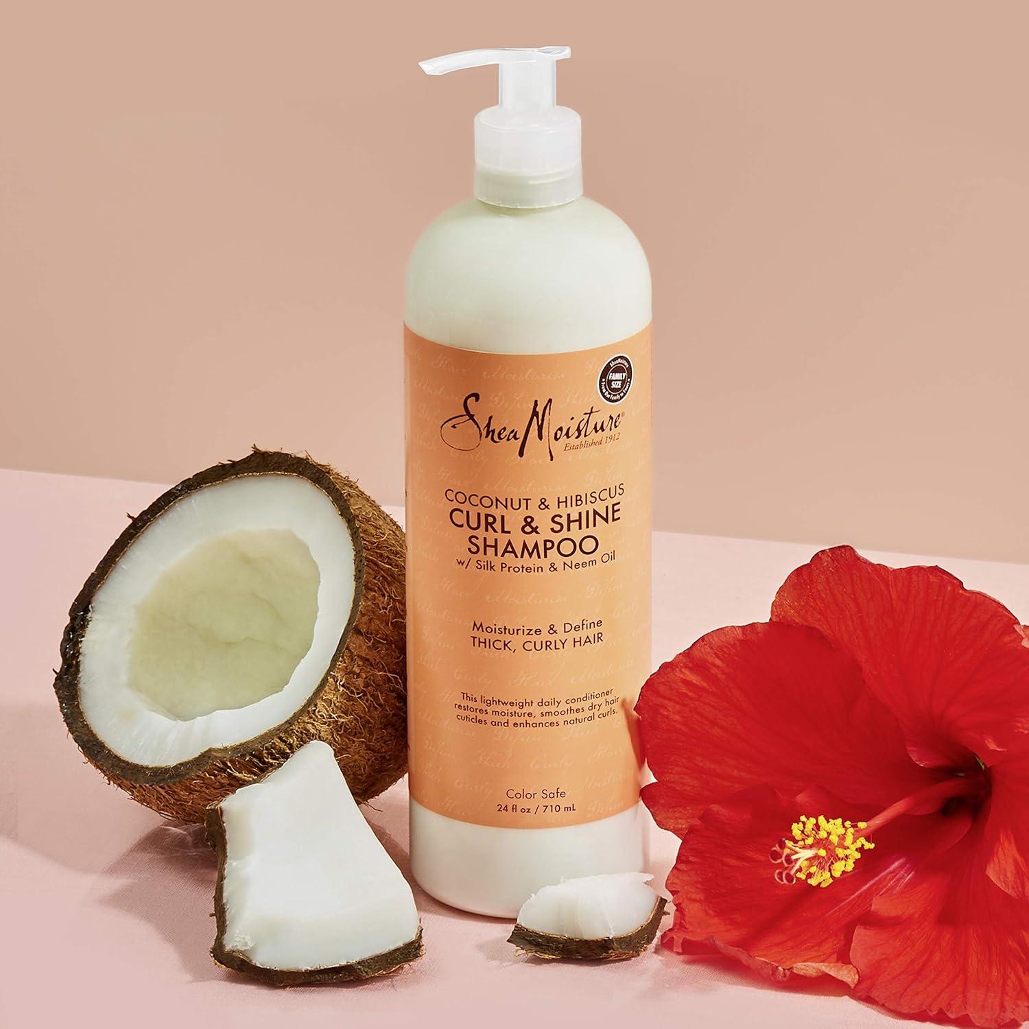 Champú SheaMoisture Coco y Hibisco 680 g para Cabello Rizado