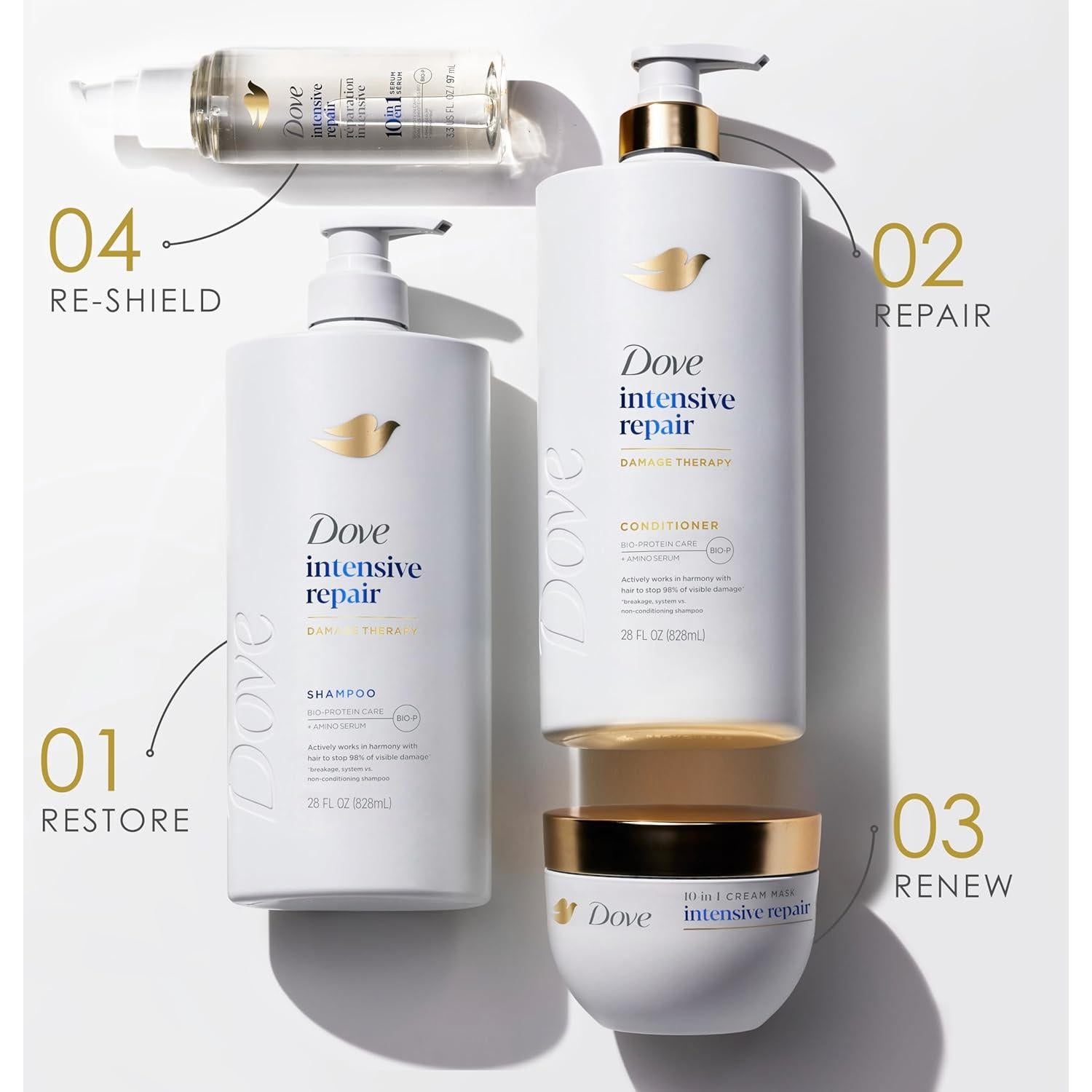 Champú Dove Reparación Intensiva 828 ml para Cabello Dañado