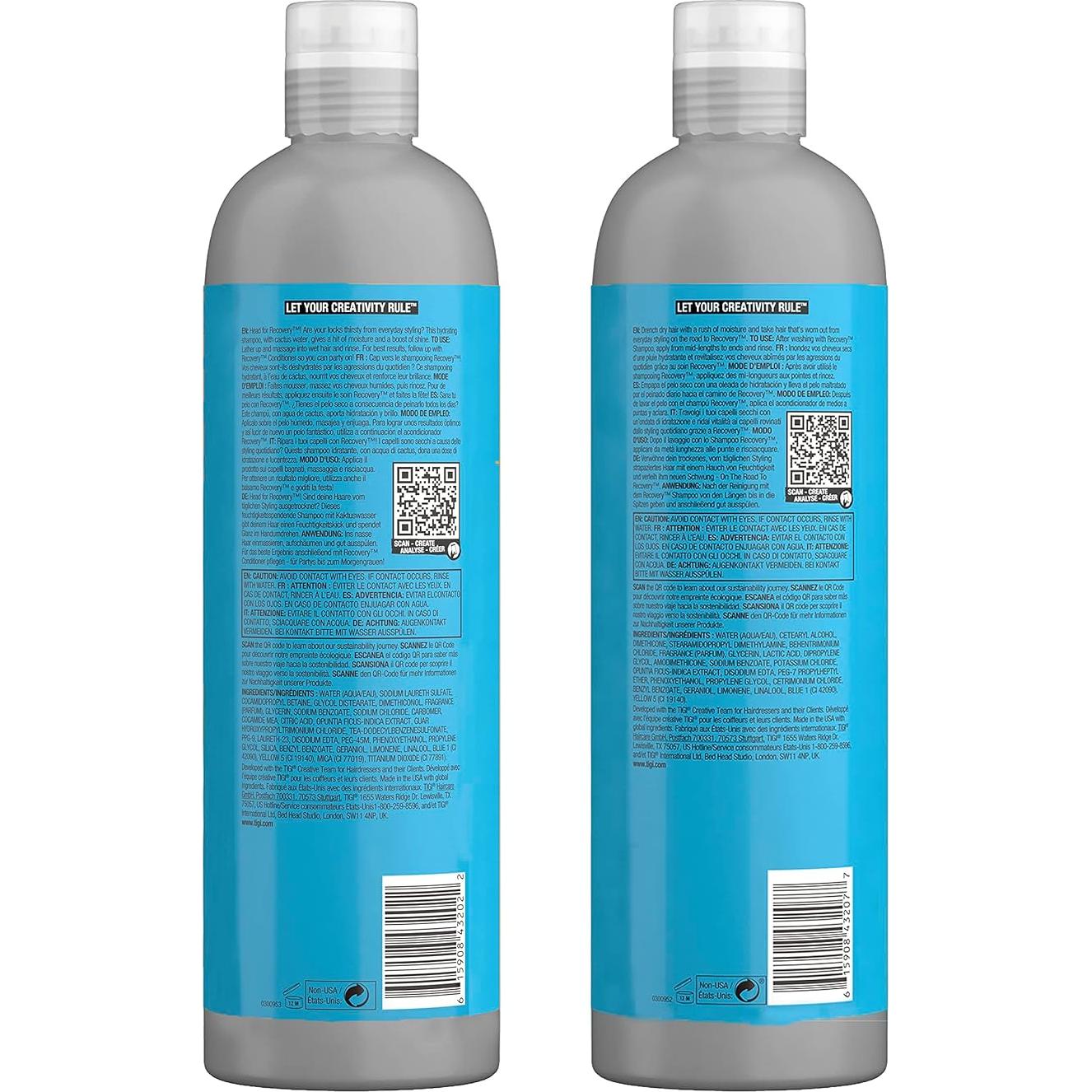 Juego de Champú y Acondicionador Bed Head Recovery 750 ml x2