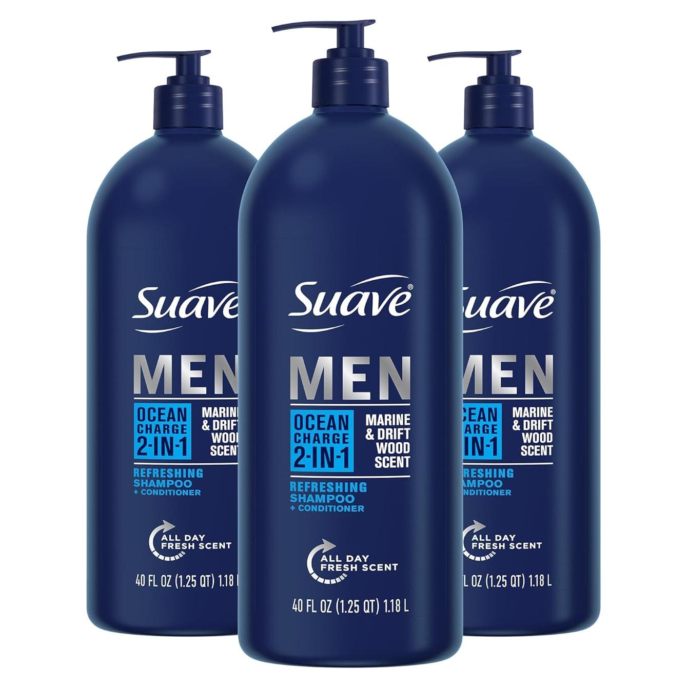 Suave Hombres Champú y Acondicionador 2 en 1 Carga Oceánica 3L
