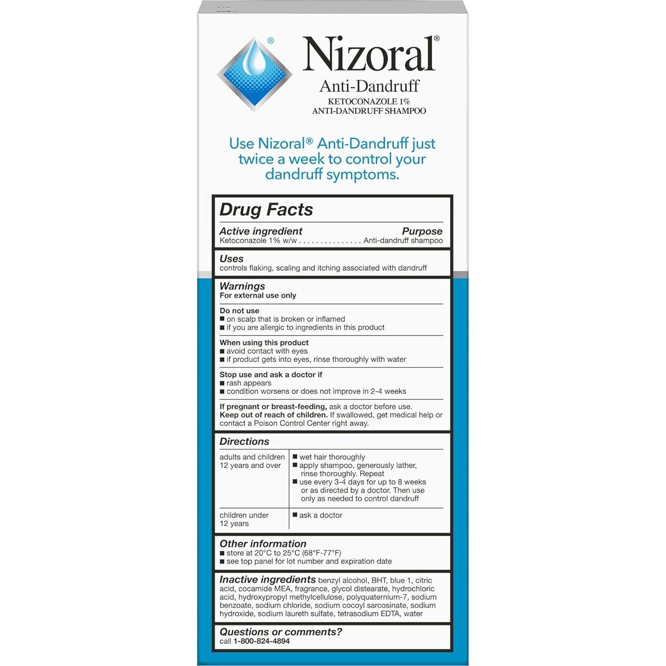 Champú Anticaspa Nizoral 1% Ketoconazol 207 ml Aroma Fresco