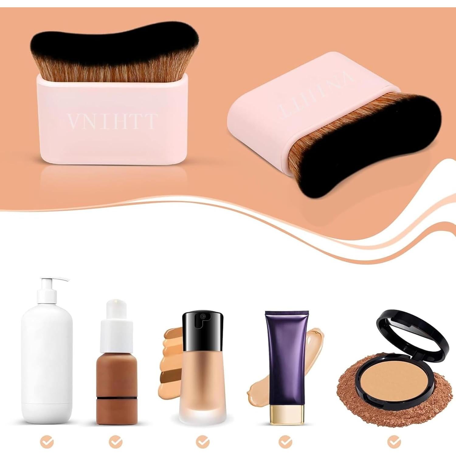 Brocha Autobronceadora Kabuki VNIHTT - Aplicación Suave y Uniforme