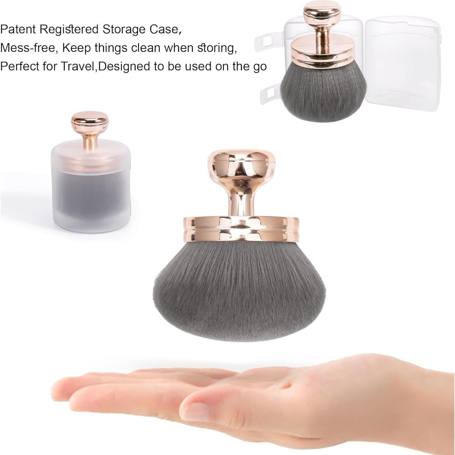 Brocha Kabuki Grande BABYSHEEP para Autobronceador 8.4 cm Oro Rosa