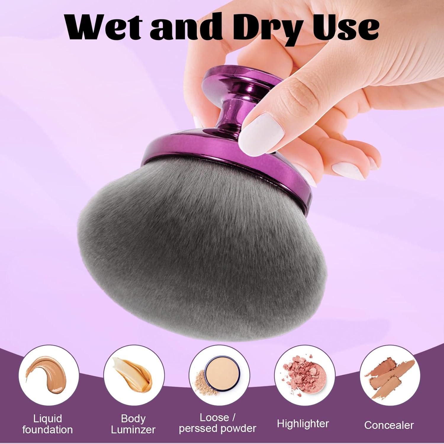 Brocha de Maquillaje Corporal Grande BABYSHEEP 90mm Púrpura