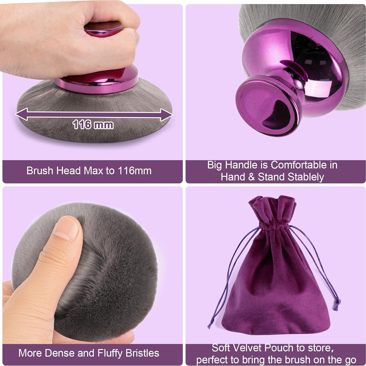 Brocha de Maquillaje Corporal Grande BABYSHEEP 90mm Púrpura