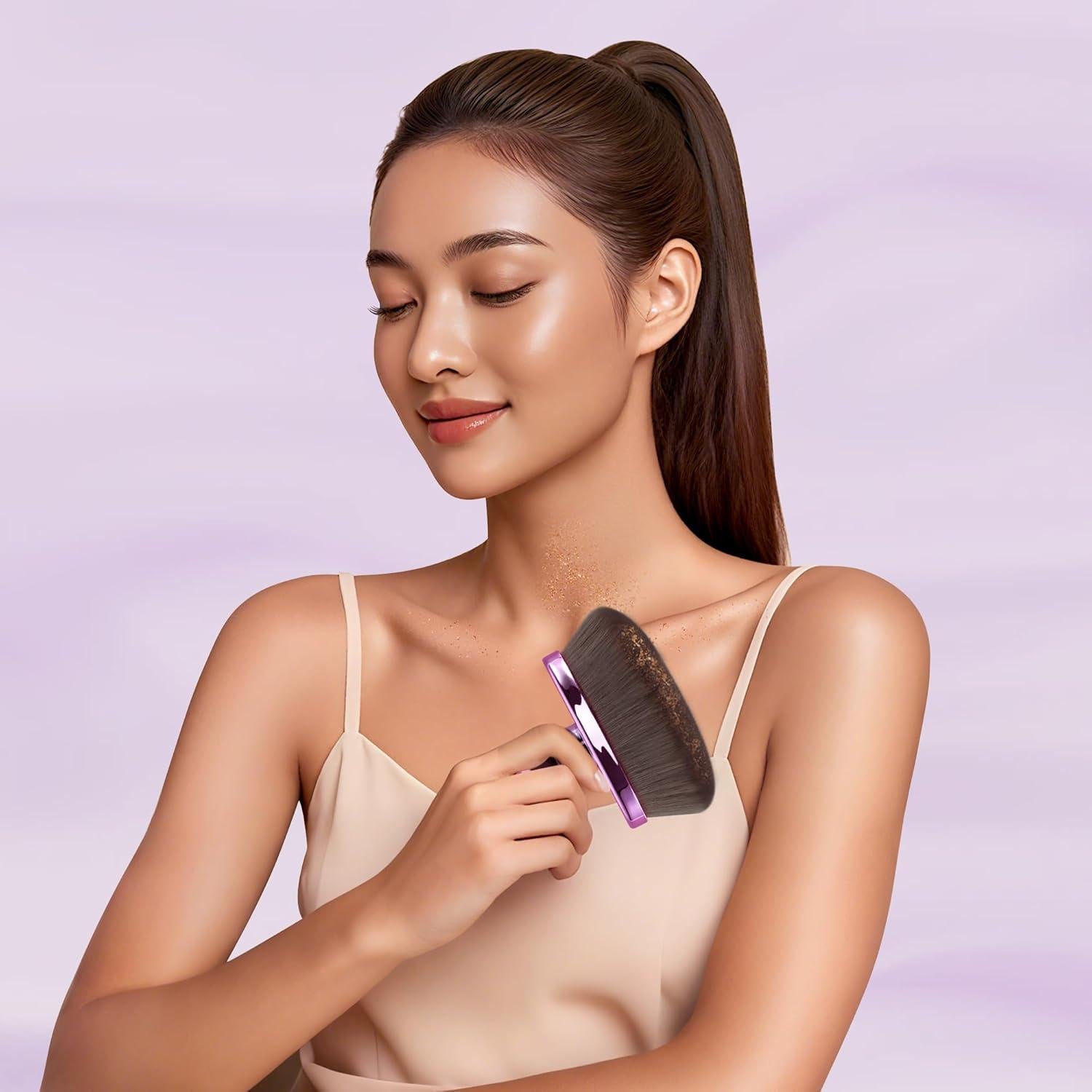 Brocha de Maquillaje Corporal Kabuki BABYSHEEP 11.68 cm Morado