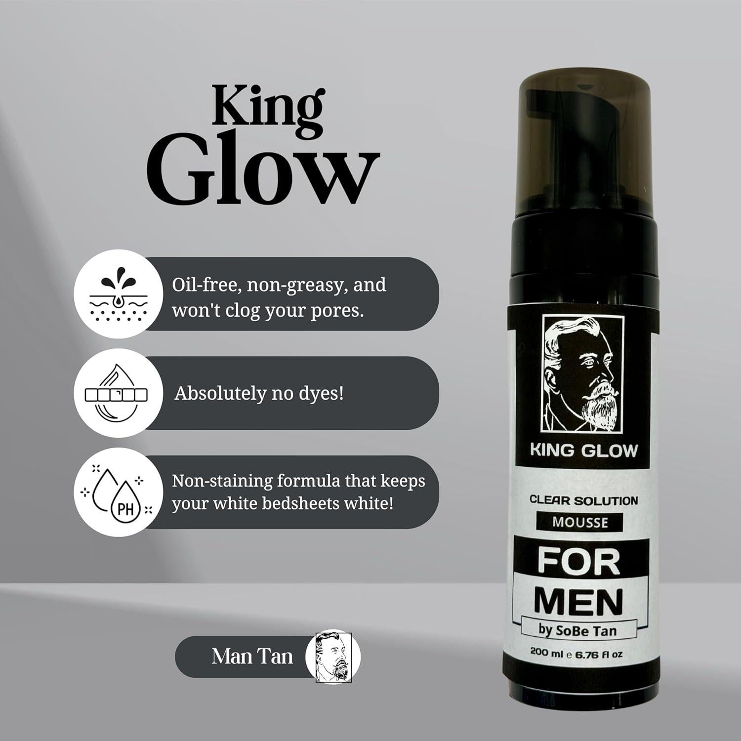 Autobronceador para Hombres King Glow - Espuma 340g Sin Olor