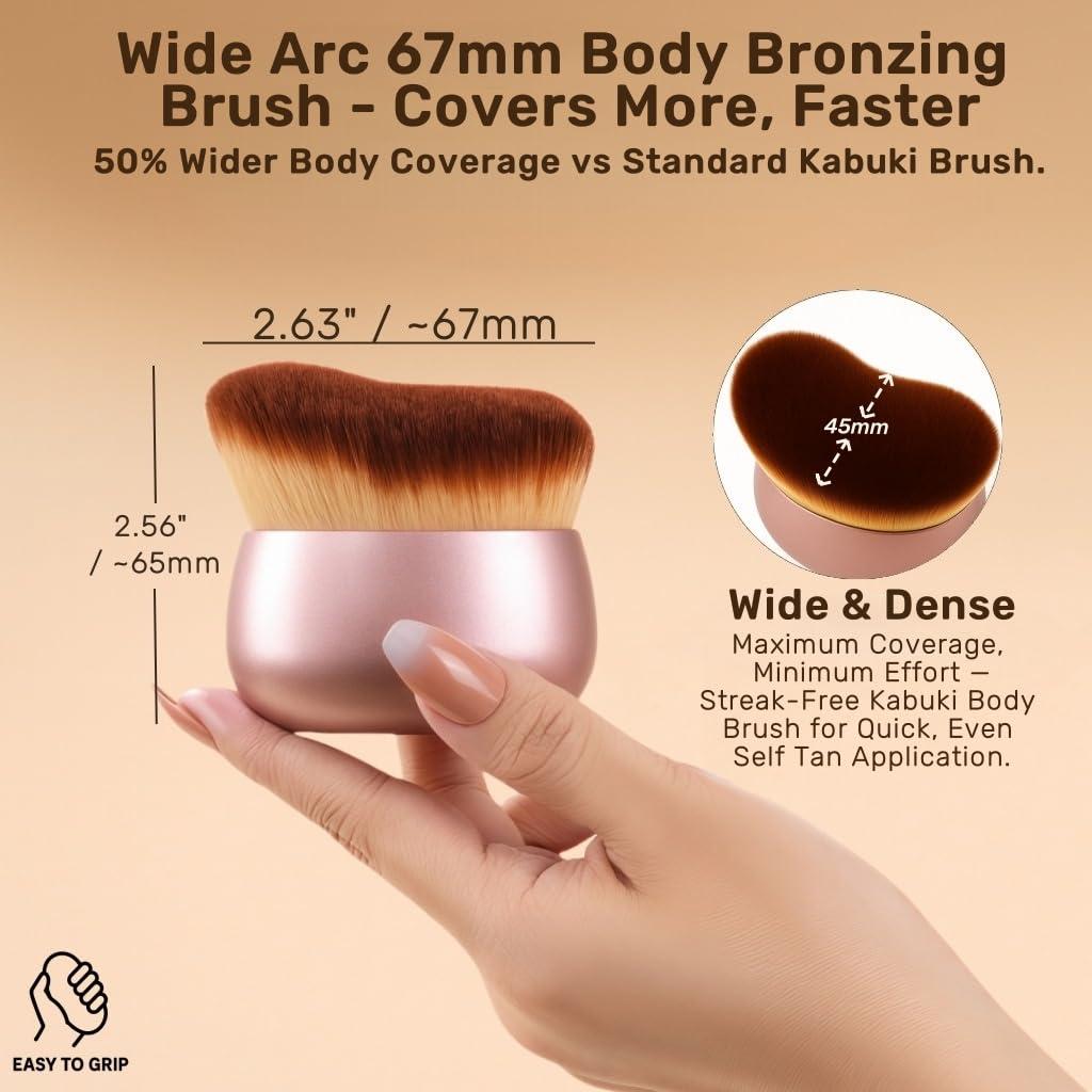 Brocha Kabuki para Autobronceador GOERTI Rosa - Aplicador Sin Rayas