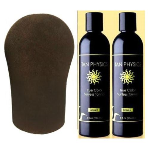 Bronceador Sin Sol Tan Physics 8oz (Paquete de 2) con Mitón