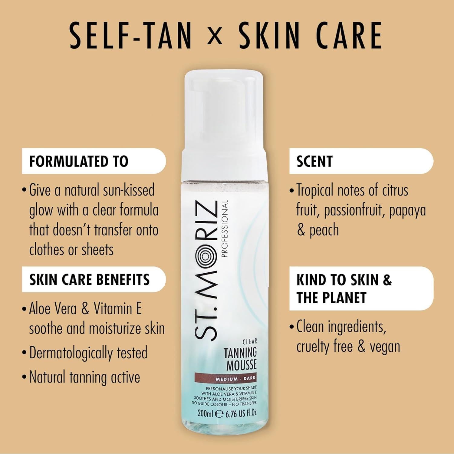 Mousse Autobronceadora St. Moriz Clara 200 ml - Bronceado Natural