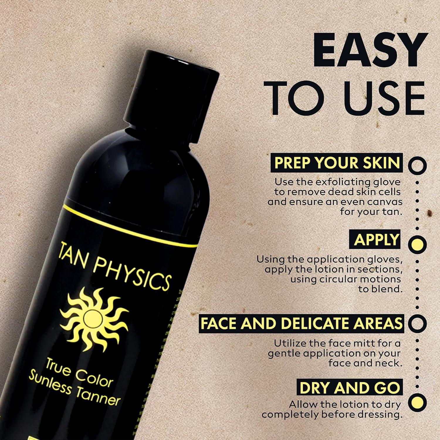 Tan Physics Auto-bronceador 8 oz + Set 6 Piezas SunBuddy