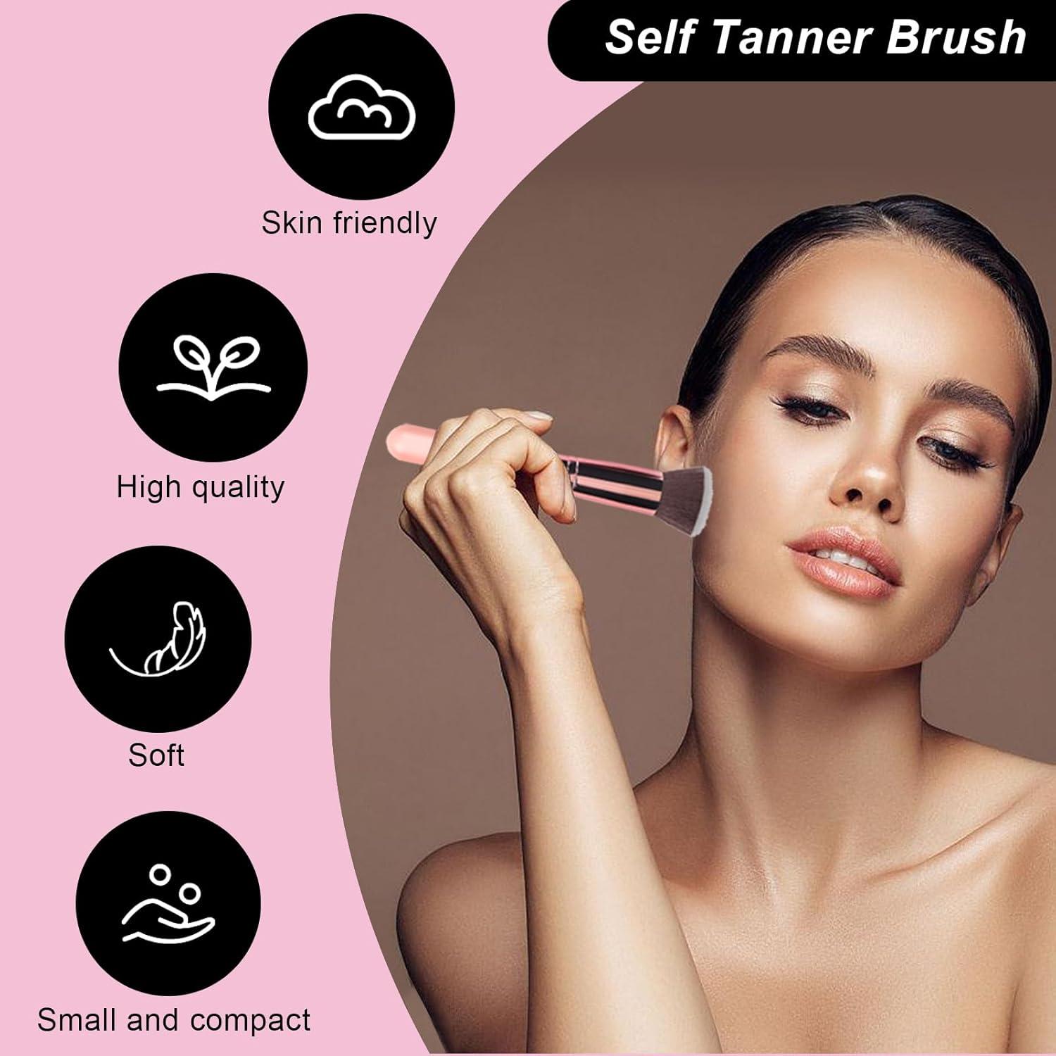 Kit de Aplicador de Autobronceador FIRSTPELLA 4 Piezas Rosa