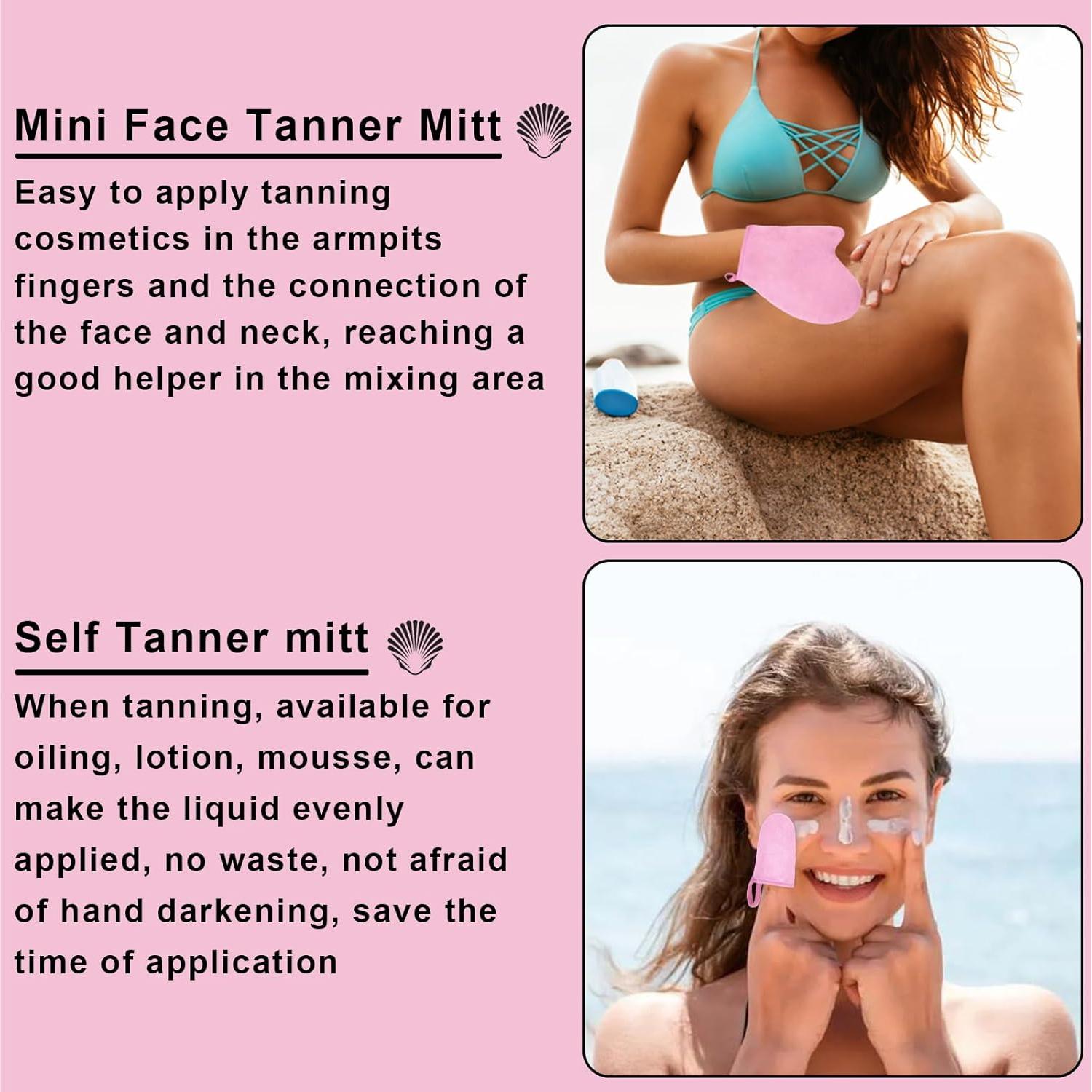 Kit de Aplicador de Autobronceador FIRSTPELLA 4 Piezas Rosa