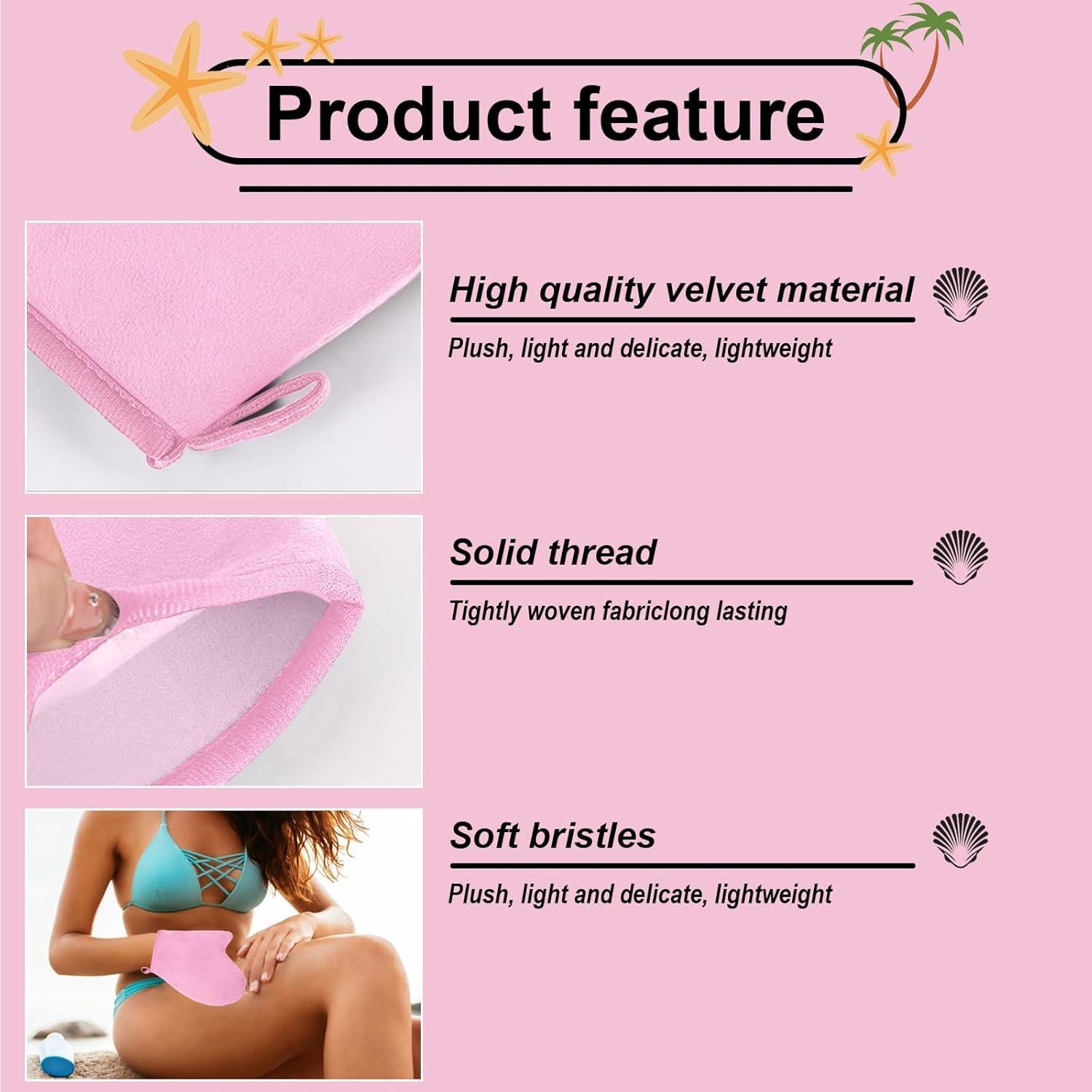 Kit de Aplicador de Autobronceador FIRSTPELLA 4 Piezas Rosa