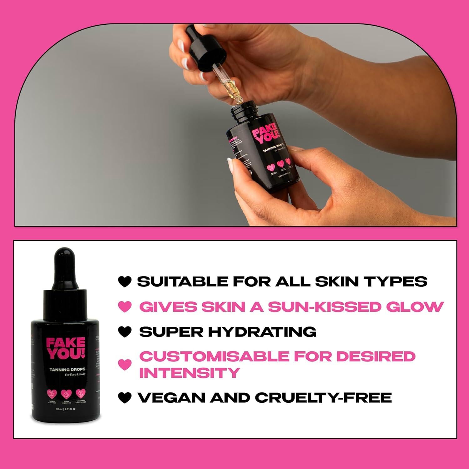 Fake You! Gotas Bronceadoras 30ml - Bronceado Natural y Sin Rayas