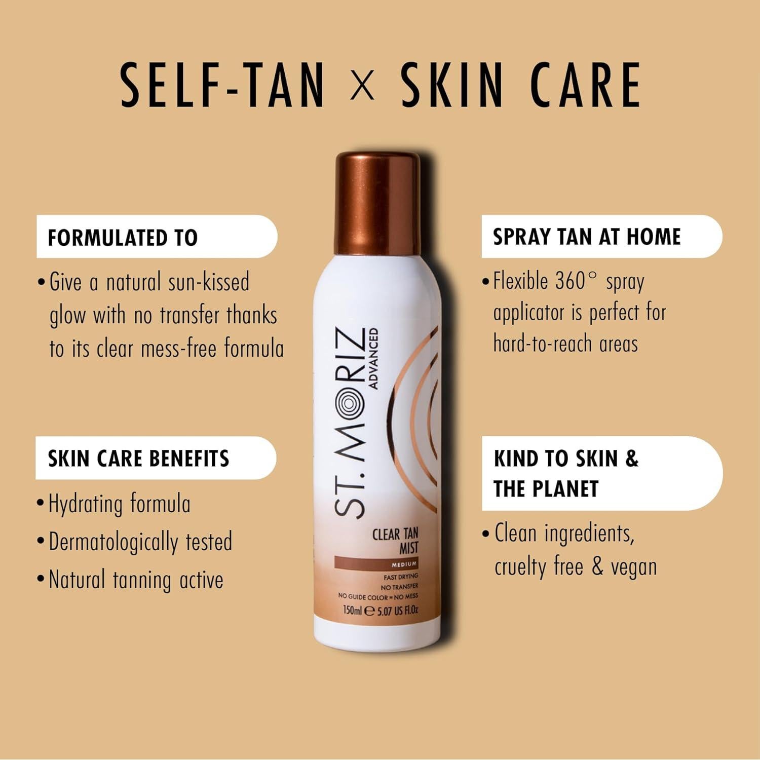 Spray Autobronceador St Moriz Advanced Clear 150 ml - Brillo Medio