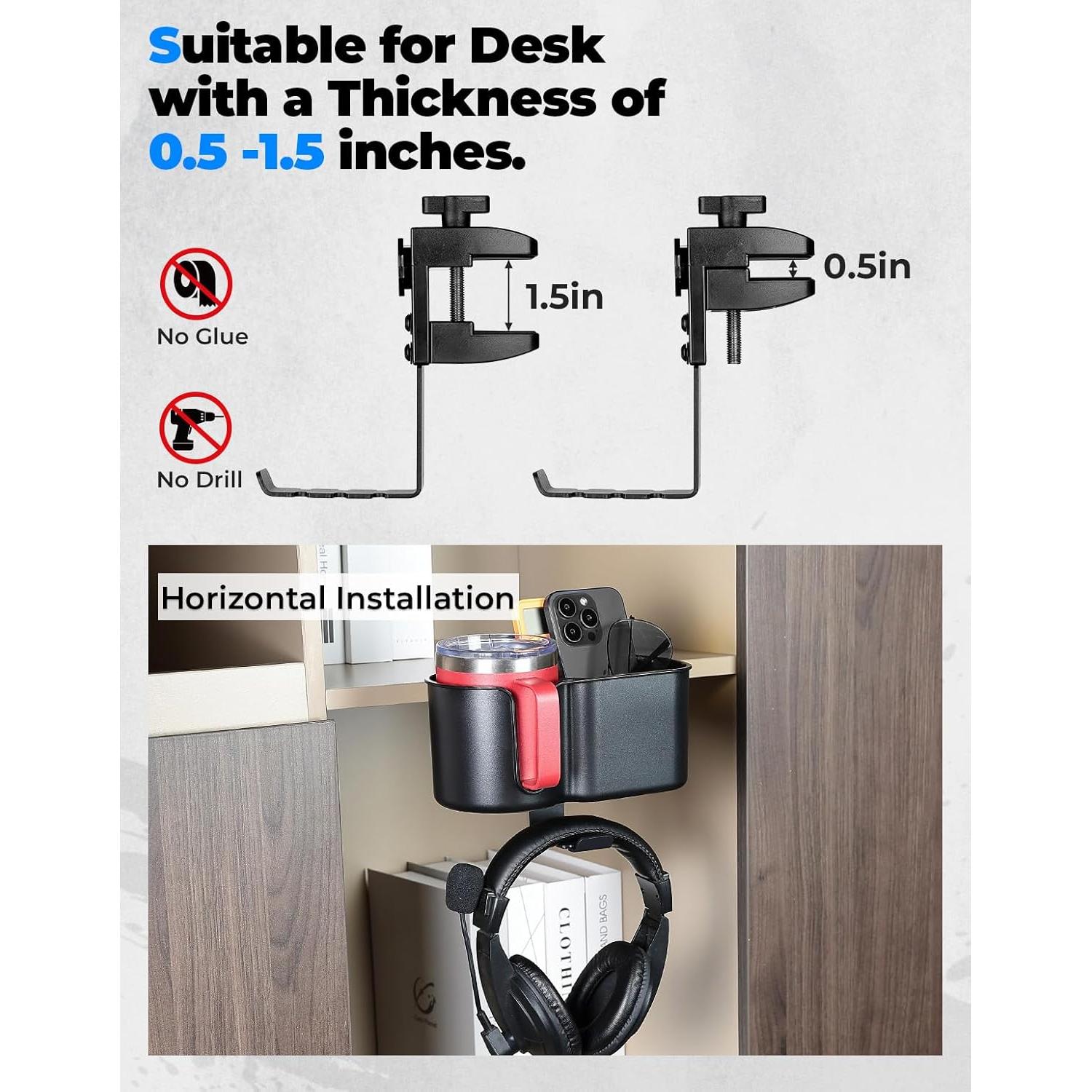 Soporte para Taza KEMIMOTO con Gancho para Auriculares