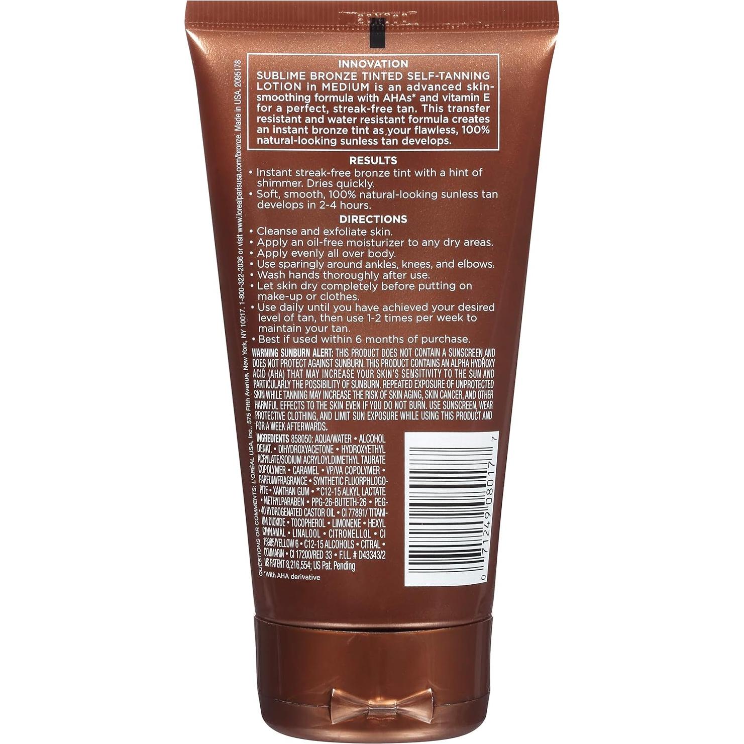 L'Oreal Paris Autobronceador Tinteado Medio 142g - Bronceado Natural